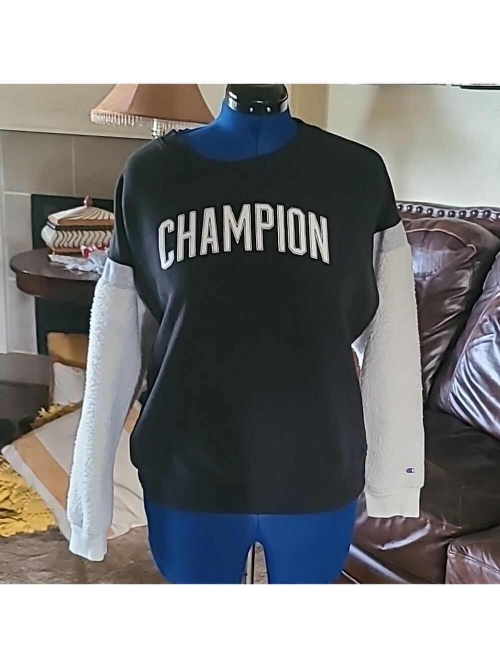Champion Heritage fleece color block sweatshirt Sz. L. (#1403)
